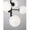 LUCES TURBO LE41803 czarna lampa sufitowa 6xE14 białe klosze