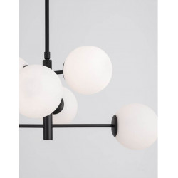 LUCES TURBO LE41803 black ceiling lamp 6xE14 white glass