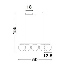 LUCES UBEDA LE41805 czarna lampa wisząca LED 40W 50cm 3200K