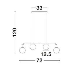 LUCES UBEDA LE41806 czarna wisząca lampa listwa LED 32W 3200K