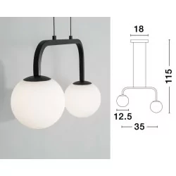 LUCES UBEDA LE41804 czarna lampa wisząca LED 16W 3200K