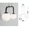 LUCES UBEDA LE41804 black hanging lamp LED 16W 3200K