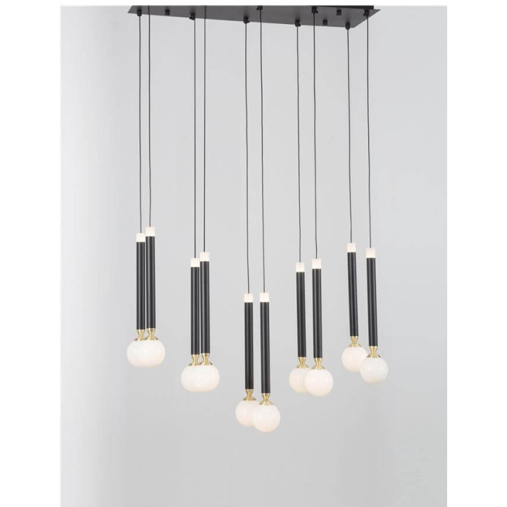 LUCES UNION LE41812 pendant lamp LED 50W black + 10 white balls
