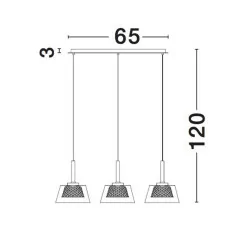 LUCES YOPAL LE41832 lampa listwa wisząca chrom 3xG9 + szkło