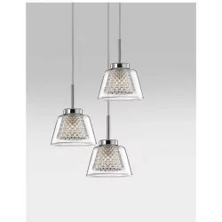 LUCES YOPAL LE41835 single pendant lamp chrome + glass 1xG9