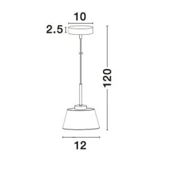 LUCES YOPAL LE41835 single pendant lamp chrome + glass 1xG9