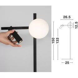 LUCES UBEDA LE41809 czarna lampa stojąca podłogowa LED 150cm