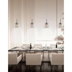 LUCES YOPAL LE41837 pendant lamp chrome glass lampshades 5xG9