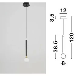 LUCES UNION LE41810 black pendant lamp LED 5W 250lm