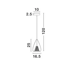 LUCES YUMBO LE41838 lampa wisząca chrom+szkło+różowe złoto