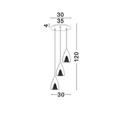 LUCES YUMBO LE41839 wisząca chrom + różowe złoto 3xG9