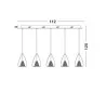 LUCES YUMBO LE41840 pendant lamp chrome + glass + rose gold 5xG9