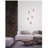 LUCES YUMBO LE41841 pendant lamp glass + rose gold 5xG9