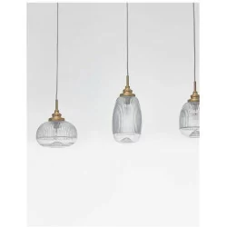 LUCES AHIGAL LE41847 pendant lamp gold 3xE14 glass lampshades