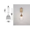 LUCES AHIGAL LE41849 gold wall lamp, glass shade