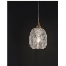 LUCES ALCALA LE41854 lampa wisząca vintage złoty + szkło 1xE27