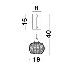 LUCES ALCALA LE41856 lampa ścienna vintage złota + szkło 1xE27