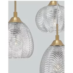 LUCES ALCALA LE41857 wisząca lampa vintage 3xE27 złoty + szkło