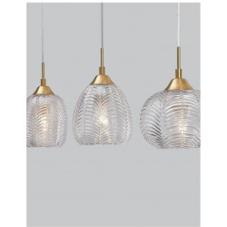 LUCES ALCALA LE41858 pendant lamp gold vintage strip with 3 shades