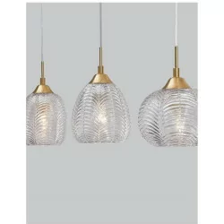 LUCES ALCALA LE41858 pendant lamp gold vintage strip with 3 shades