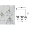 LUCES ALCALA LE41855 hanging lamp vintage 6xE27 gold + glass