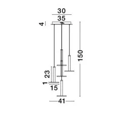 LUCES ESQUEL LE41992 lampa wisząca LED 53W mosiądz b.ciepła 3000K