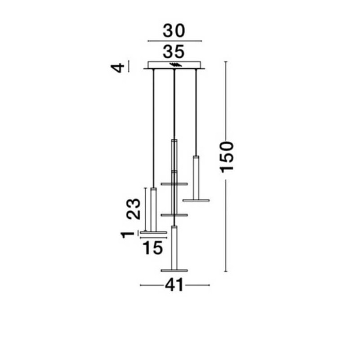 LUCES ESQUEL LE41992 lampa wisząca LED 53W mosiądz b.ciepła 3000K