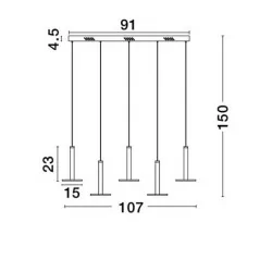 LUCES ESQUEL LE41993 wisząca listwa 107cm LED 53W mosiądz 3000K