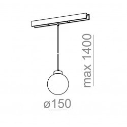 AQFORM MODERN BALL simple midi LED suspended multitrack 16389