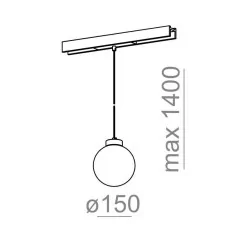 AQFORM MODERN BALL simple midi LED suspended multitrack 16389