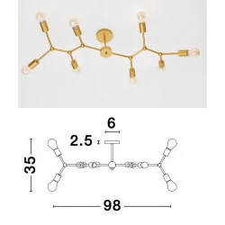 LUCES CUMANA LE41985 Ceiling lamp brass 8xE27