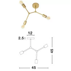 LUCES CUMANA LE41986 lampa sufitowa mosiądz 3xLED E27