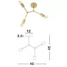 LUCES CUMANA LE41986 Ceiling lamp brass 3xLED E27