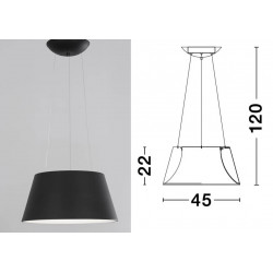 LUCES GRANDE LE42011/2 pendant lamp LED 45cm 33W black, white