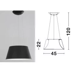 LUCES GRANDE LE42011/2 lampa wisząca LED 45cm 33W czarna, biała