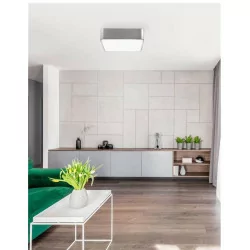 LUCES HUELVA LE42048 kwadratowy plafon E27 biały, czarny