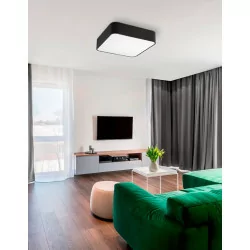 LUCES HUELVA LE42048 kwadratowy plafon E27 biały, czarny