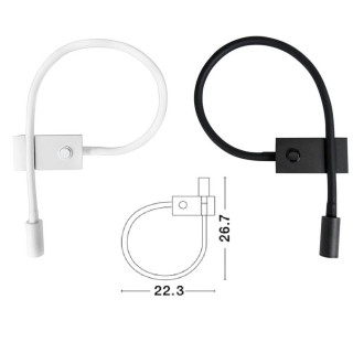LUCES ANATUYA LE42230/1 kinkiet ścienny LED 3W biały czarny