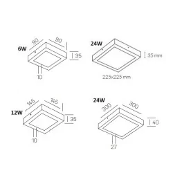 Kohl Disc K50230 lampa natynkowa kwadratowa LED