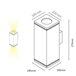 Kinkiet zewnętrzny LED KOHL Hammer square IP65