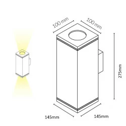 Kinkiet zewnętrzny LED KOHL Hammer square IP65