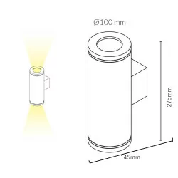 Kinkiet zewnętrzny LED KOHL Hammer round IP65