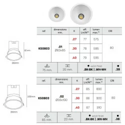 Kohl NOON IP65 K50803 hermetic recessed round LED