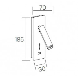 KOHL SIGN K50702.WS kinkiet LED 3W biały, czarny USB