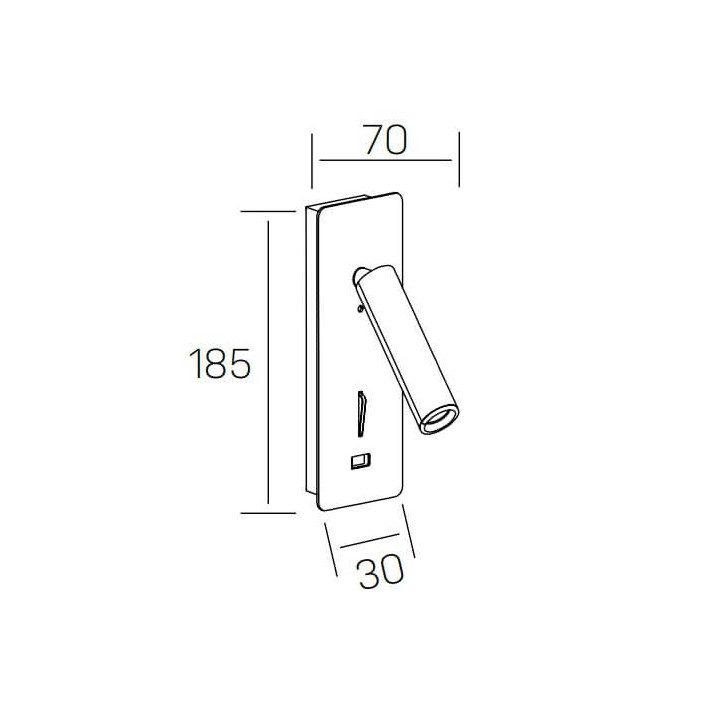 KOHL SIGN K50702.WS kinkiet LED 3W biały, czarny USB