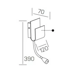 KOHL PIXY K50703 kinkiet LED 7W+3W biały, czarny USB