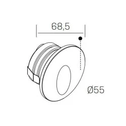 KOHL JADEX K51203 biała schodowa 55mm LED 3W IP54