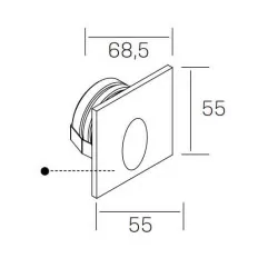 KOHL JADEX SQ K51204 recessed square LED lamp 3W light stair IP54