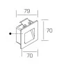 KOHL AGATAR K51201 recessed square LED lamp 3W light stair IP54