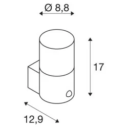 SLV GRAFIT SENSOR 1006179 round IP44 anthracite wall lamp